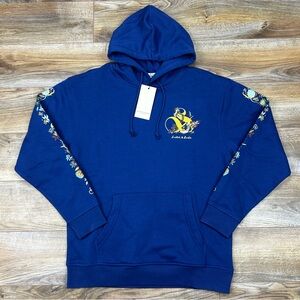 $118 SCOTCH & SODA Relaxed Fit Graphic Fleece Hoodie Mens M Evening Skies NWT